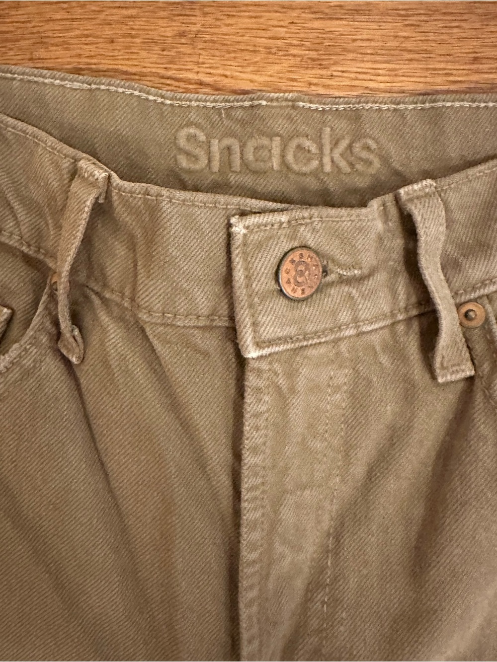 MOTHER SNACKS High Waisted Double Stack Ankle Jean In Army Green 26 - Picture 2 of 6